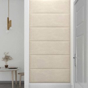 vidaXL Wandhoofdbord 12 st Crèmekleurig Fluweel