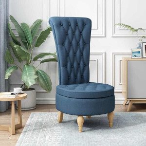 vidaXL Slipper Stoel Blauw 56,5 x 70 x 110 cm Stof