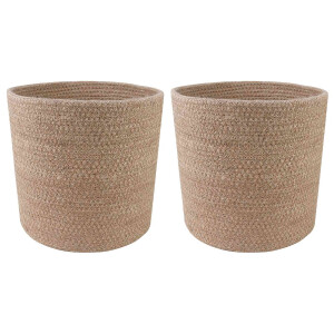 vidaXL Plantenpot Set 2 pcs Naturel Ø 21 x 21 cm 100% Tossa Jute