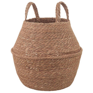 vidaXL Plantenpot met handvatten Naturel Ø 22 x 20 cm 100% Zeegras