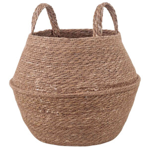 vidaXL Plantenpot met handvatten Naturel Ø 32 x 32 cm 100% Zeegras