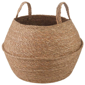 vidaXL Plantenpot met handvatten Naturel Ø 45 x 36 cm 100% Zeegras