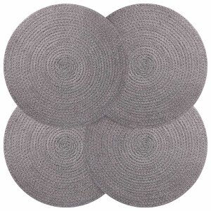 vidaXL Jute placematten 4 st Grijs 100% Tossa Jute
