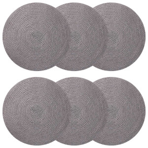 vidaXL Jute placematten 6 st Grijs 100% Tossa Jute