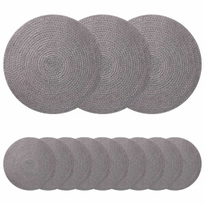 vidaXL Jute placematten 12 st Grijs 100% Tossa Jute