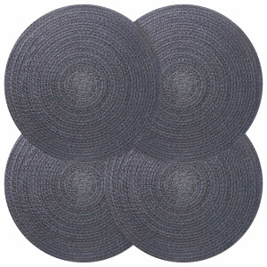 vidaXL Jute placematten 4 st Donkergrijs 100% Tossa Jute