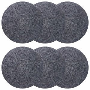 vidaXL Jute placematten 6 st Donkergrijs 100% Tossa Jute