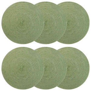 vidaXL Jute placematten 6 st Olijfgroen 100% Tossa Jute