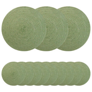 vidaXL Jute placematten 12 st Olijfgroen 100% Tossa Jute
