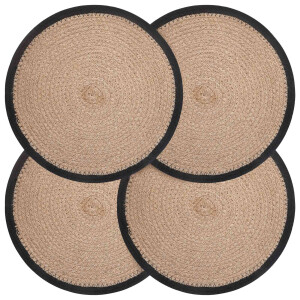 vidaXL Jute placematten 4 st Naturel en Zwart 100% Tossa Jute