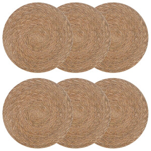 vidaXL Zeegroene placemats 6 st Naturel 100% Zeegras