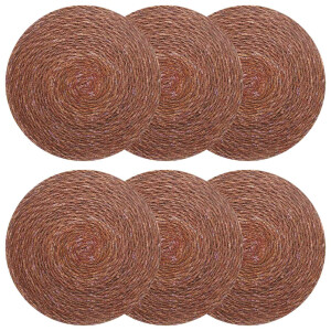 vidaXL Zeegroene placemats 6 st Bruin 100% Zeegras