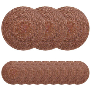 vidaXL Zeegroene placemats 12 st Bruin 100% Zeegras