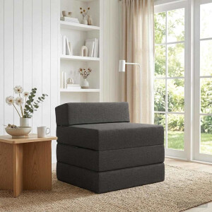 vidaXL Vouwbare Bankbed Donkergrijs 200 x 70 x 15 cm Stof