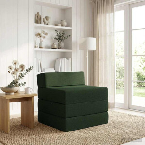 vidaXL Vouwbare Bankbed Donkergroen 200 x 70 x 15 cm Stof