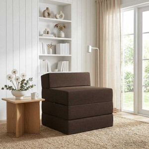 vidaXL Vouwbare Bankbed Taupe 200 x 70 x 15 cm Stof