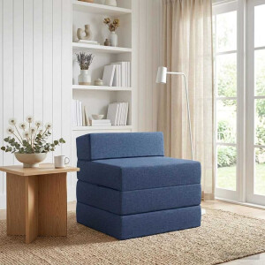 vidaXL Vouwbare Bankbed Blauw 200 x 70 x 15 cm Stof