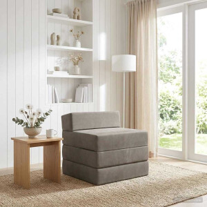 vidaXL Vouwbare Bankbed Lichtgrijs 200 x 70 x 15 cm Fluweel