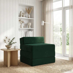 vidaXL Vouwbare Bankbed Donkergroen 200 x 70 x 15 cm Fluweel