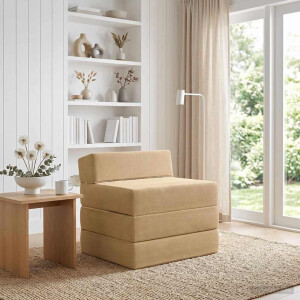 vidaXL Vouwbare Bankbed Lichtgroen Grijs 200 x 70 x 15 cm Katoen Stof