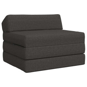 vidaXL Vouwbare Bankbed Donkergrijs 200 x 70 x 10 cm Stof