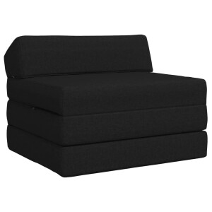 vidaXL Vouwbare Bankbed Zwart 200 x 70 x 10 cm Stof