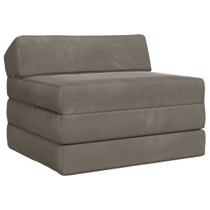 vidaXL Vouwbare Bankbed Lichtgrijs 200 x 70 x 10 cm Fluweel