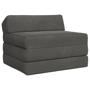vidaXL Vouwbare Bankbed Donkergrijs 200 x 70 x 10 cm Fluweel