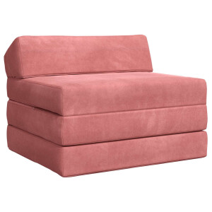vidaXL Vouwbare Bankbed Roze 200 x 70 x 10 cm Fluweel