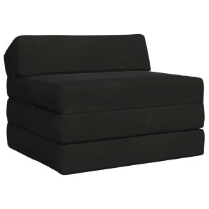 vidaXL Vouwbare Bankbed Zwart 200 x 70 x 10 cm Fluweel