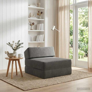 vidaXL Vouwbare Bankbed Donkergrijs 60 x 70 x 41 cm Stof