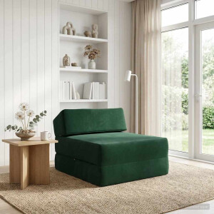 vidaXL Vouwbare Bankbed Donkergroen 60 x 70 x 41 cm Stof