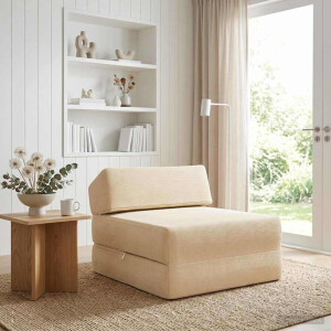 vidaXL Vouwbare Bankbed Crèmekleurig 60 x 70 x 41 cm Stof