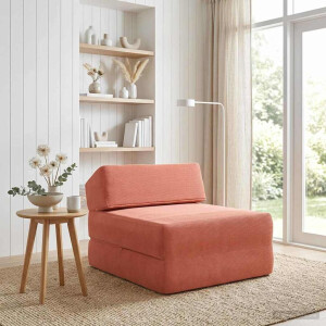 vidaXL Vouwbare Bankbed Rood-oranje 60 x 70 x 41 cm Stof