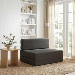 vidaXL Vouwbare Bankbed Donkergrijs 70 x 72 x 60 cm Stof