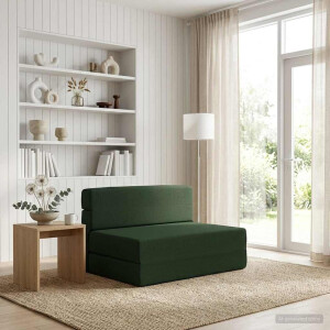 vidaXL Vouwbare Bankbed Donkergroen 70 x 72 x 60 cm Stof