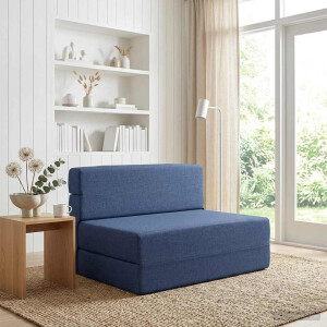 vidaXL Vouwbare Bankbed Blauw 70 x 72 x 60 cm Stof