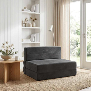 vidaXL Vouwbare Bankbed Donkergrijs 70 x 72 x 60 cm Stof