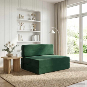 vidaXL Vouwbare Bankbed Donkergroen 70 x 72 x 60 cm Stof
