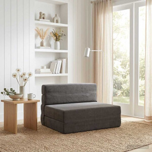vidaXL Vouwbare Bankbed Donkergrijs 70 x 72 x 60 cm Stof