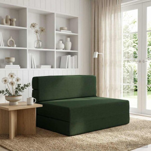 vidaXL Vouwbare Bankbed Donkergroen 100 x 80 x 60 cm Stof