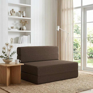 vidaXL Vouwbare Bankbed Taupe 100 x 80 x 60 cm Stof