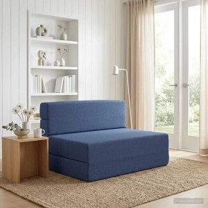 vidaXL Vouwbare Bankbed Blauw 100 x 80 x 60 cm Stof