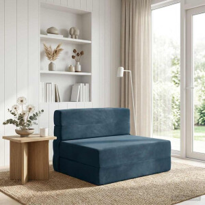 vidaXL Vouwbare Bankbed Blauw 100 x 80 x 60 cm Stof