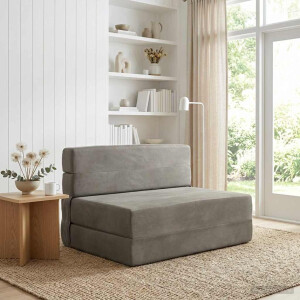 vidaXL Vouwbare Bankbed Lichtgrijs 70 x 80 x 60 cm Stof