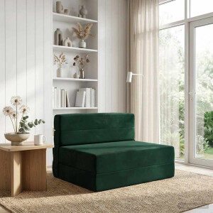 vidaXL Vouwbare Bankbed Donkergroen 70 x 80 x 60 cm Stof