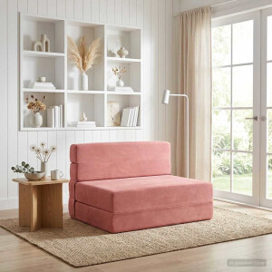 vidaXL Vouwbare Bankbed Roze 100 x 80 x 60 cm Stof