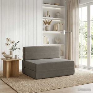 vidaXL Vouwbare Bankbed Lichtgrijs 70 x 80 x 60 cm Stof