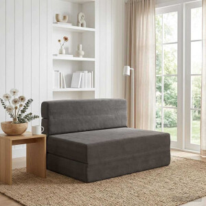 vidaXL Vouwbare Bankbed Donkergrijs 100 x 80 x 60 cm Stof