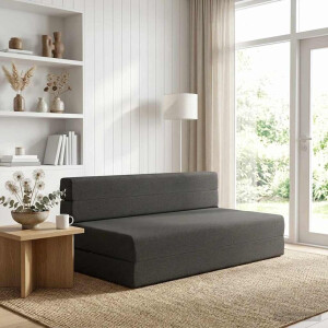 vidaXL Vouwbare Bankbed Donkergrijs 152 x 86,5 x 60 cm Stof